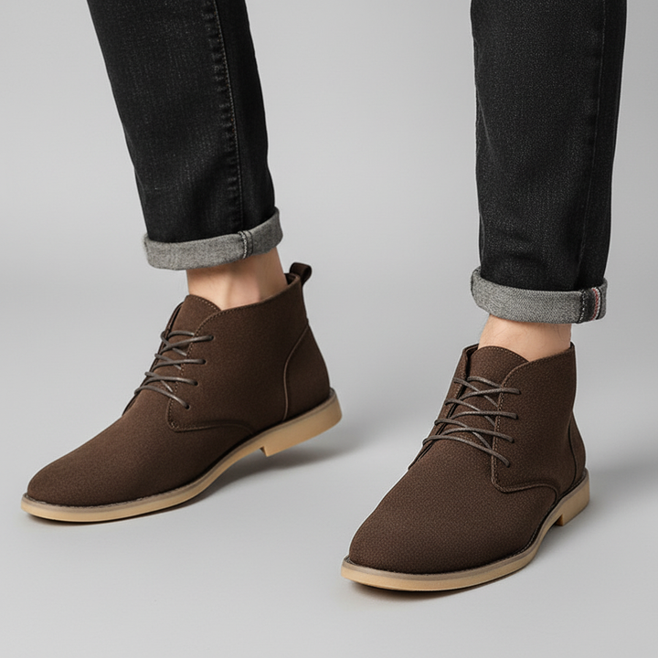 Ivan men's elegant black lace-up boots, comfortable and stylish ankle footwear.
