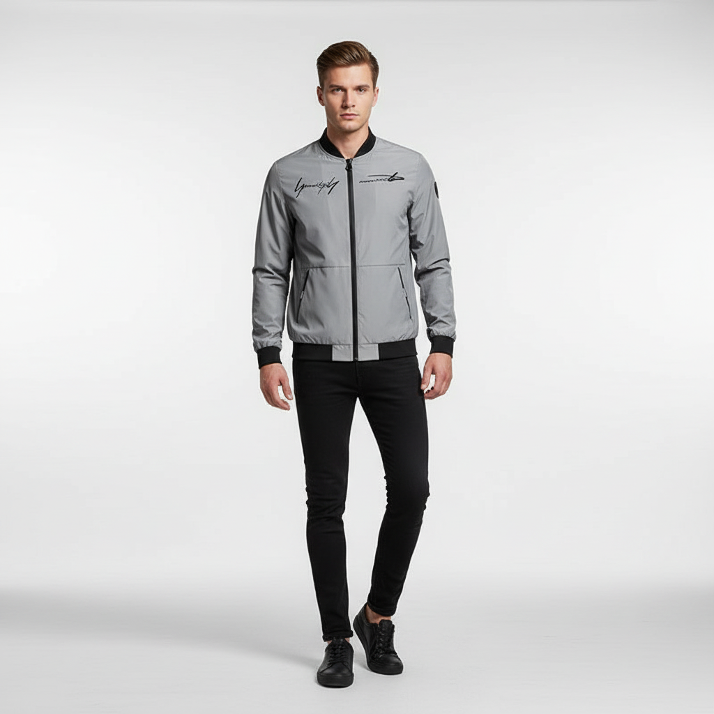 Men's casual embroidered bomber jacket Silas in modern design, perfect for everyday use