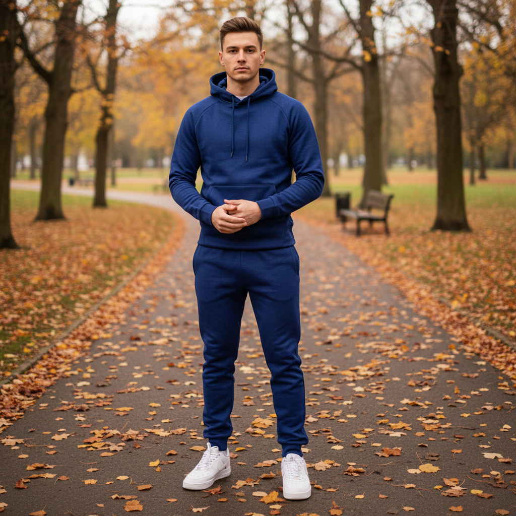 Men's Eric zip-up hoodie and pants 2-piece set, ideal for casual loungewear and sportswear