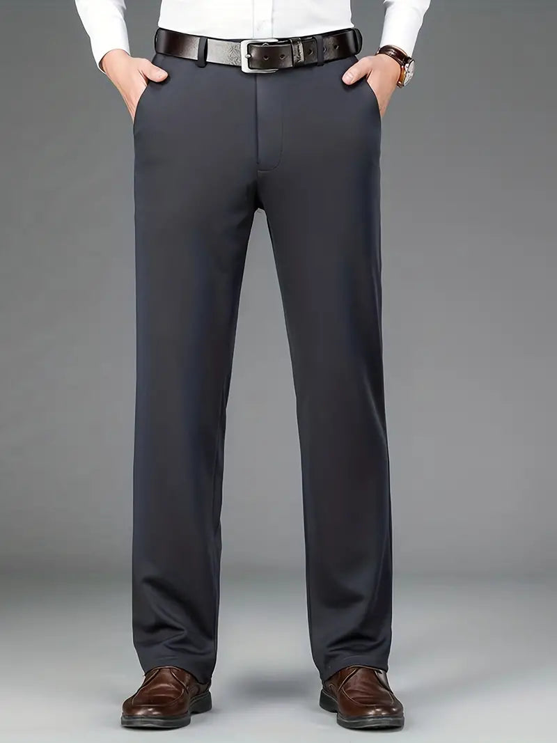 Elegant men's dress pants, ExecFlex stretch fabric ensures comfort & a polished look for work or events.
