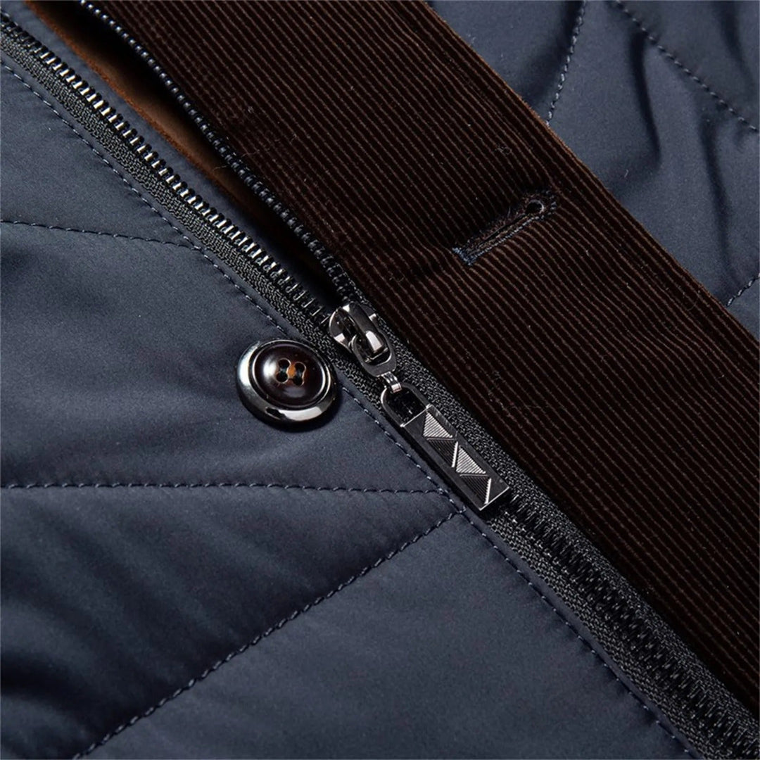 Elegant men's outerwear, a winter jacket perfect for city commutes in cold weather.