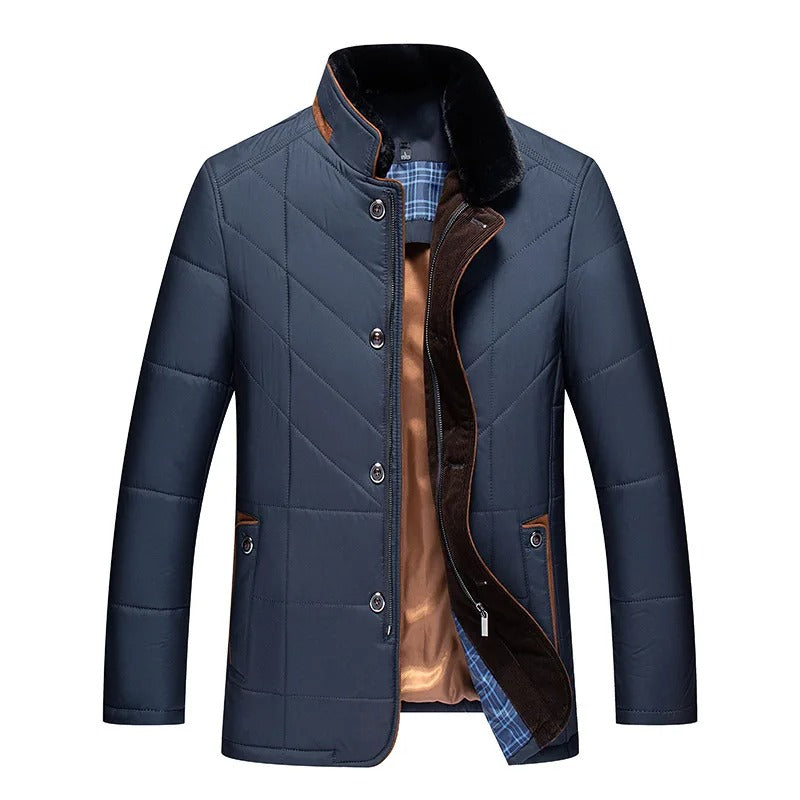 Practical and stylish men's winter coat with ample pocket space for essentials.
