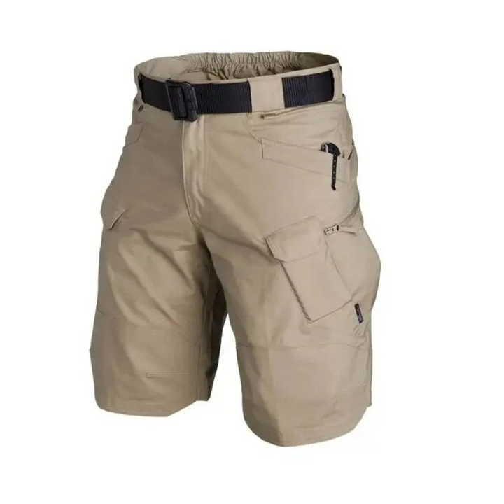Men's FlexTrek Elite Outdoor Cargo Shorts, quick-dry activewear with 6 zip pockets, ideal for hiking