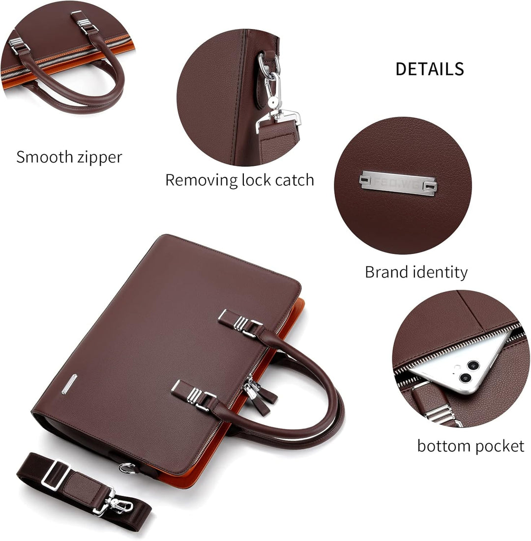 Professional men's genuine leather business bag, organized and efficient storage