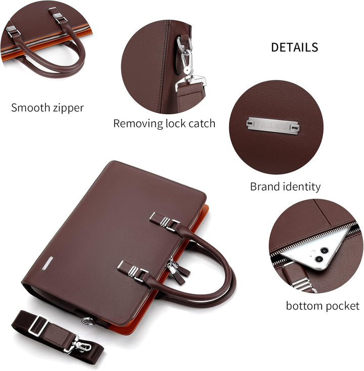 Professional men's genuine leather business bag, organized and efficient storage