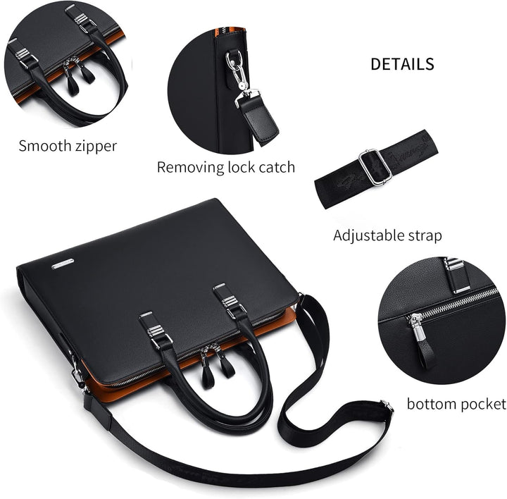 Executive men's genuine leather business briefcase, ultimate professional accessory
