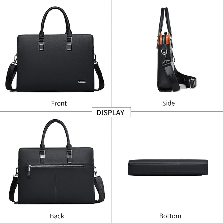 High-quality men's genuine leather business briefcase, large capacity work bag