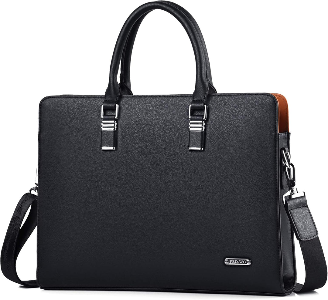 Versatile men's genuine leather professional work bag, excellent for laptops and business travel.