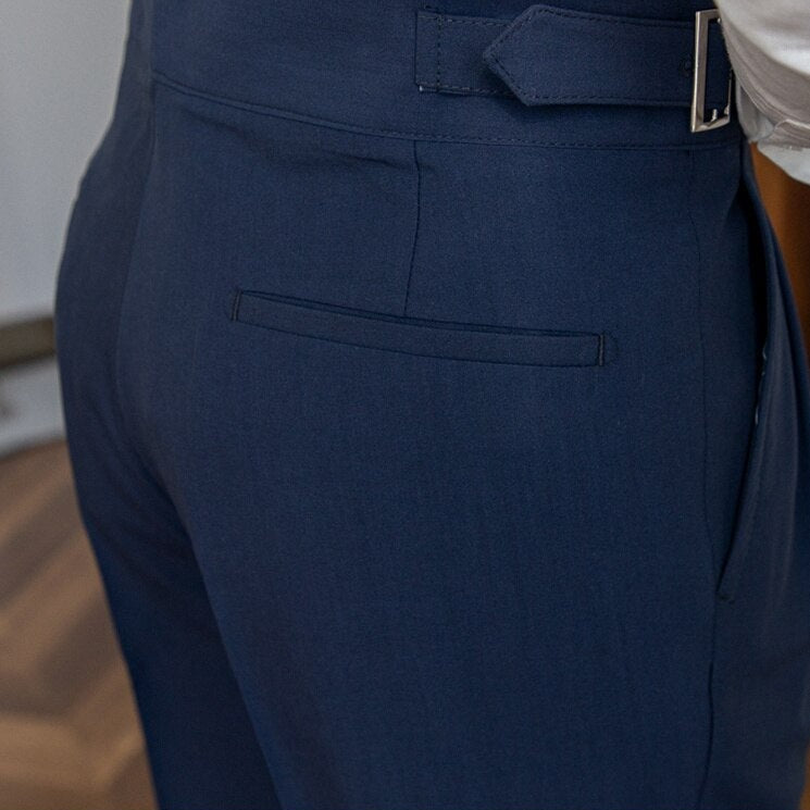 Men's high waist Gurkha trousers, a perfect blend of formal elegance and classic fit.