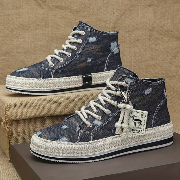 Men's Jarek high-top denim sneakers with urban style, grip sole, and ankle support for all-day comfort.