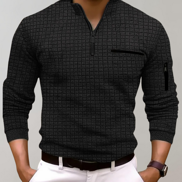Men's Jasper Classic Fit long sleeve polo shirt, comfortable cotton for versatile casual or semi-formal wear.