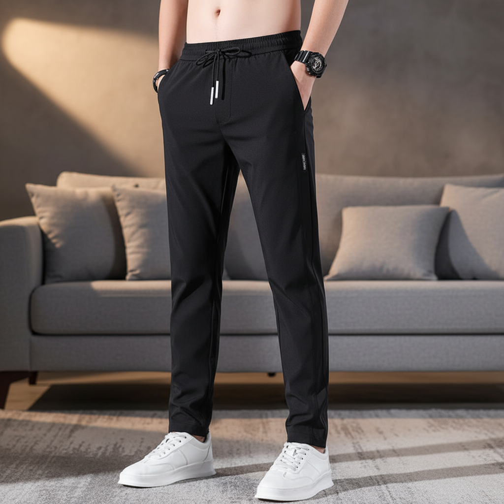 Men's lightweight breathable jogging trousers in dark gray, perfect for athletic wear and comfort