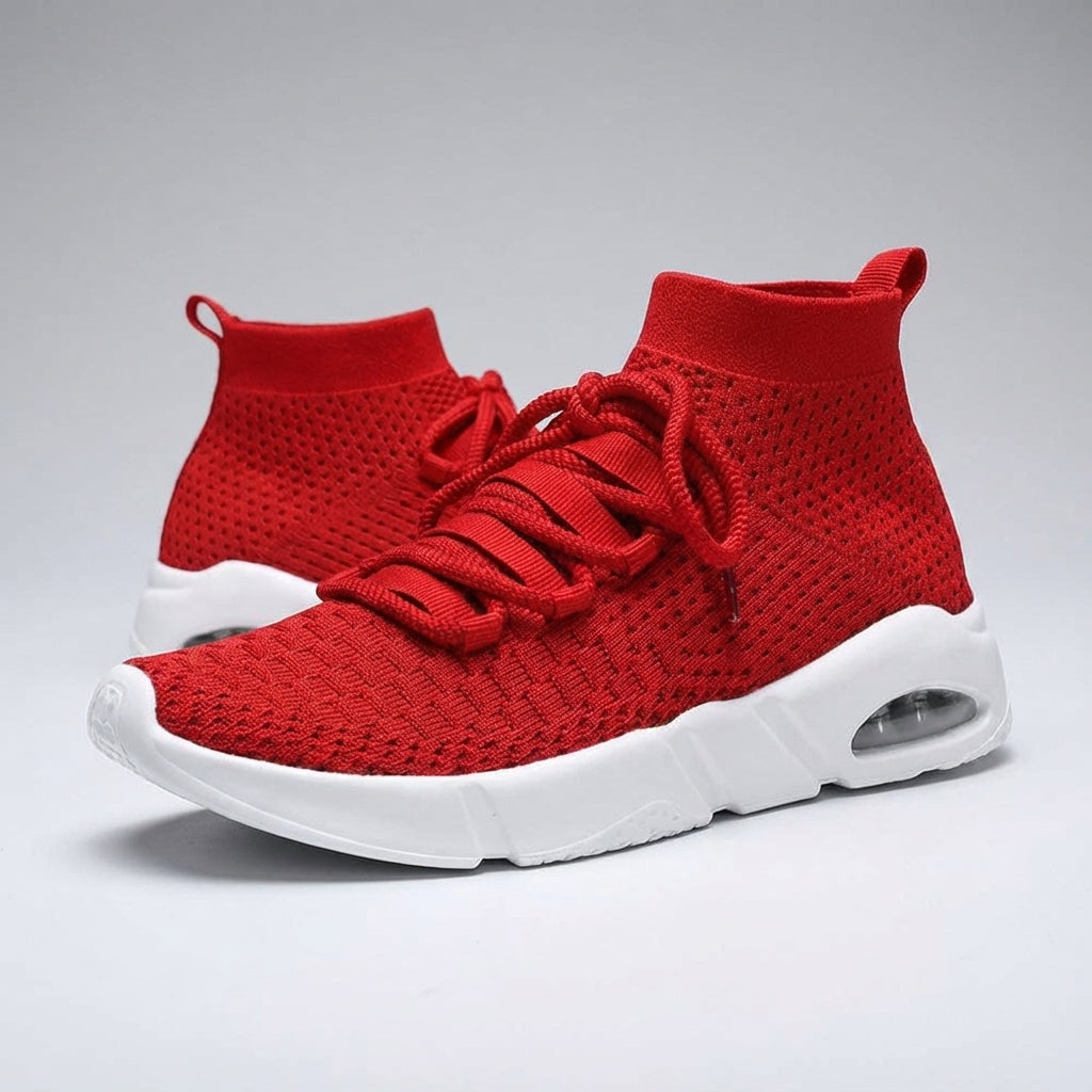 Pair of men's running sneakers, designed for lightweight and breathable performance