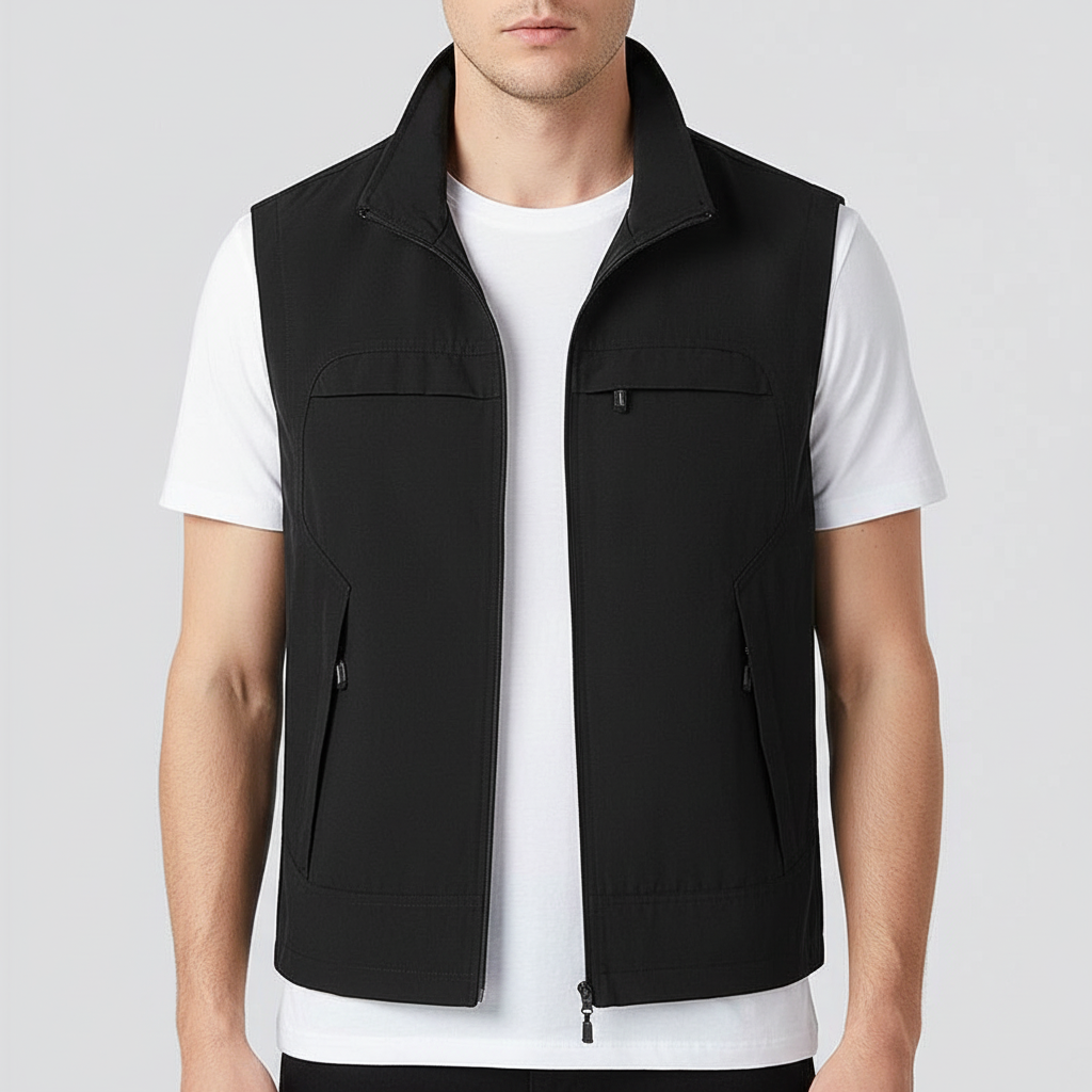 Vinny men's breathable gym wear vest, moisture-wicking fabric, close-up texture