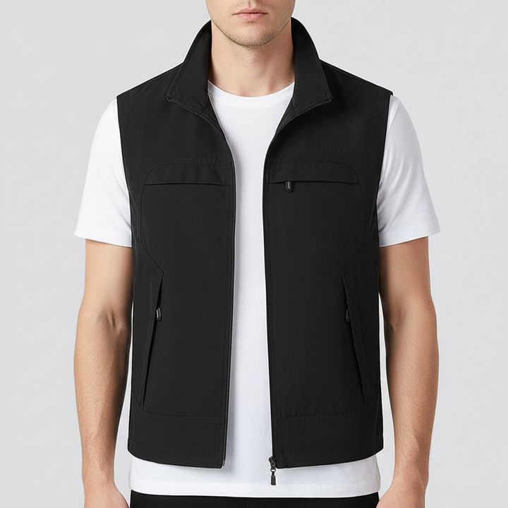 Vinny men's breathable gym wear vest, moisture-wicking fabric, close-up texture