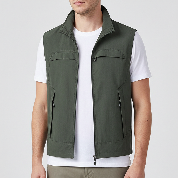 Vinny performance vest, men's breathable activewear, suitable for various sports, green