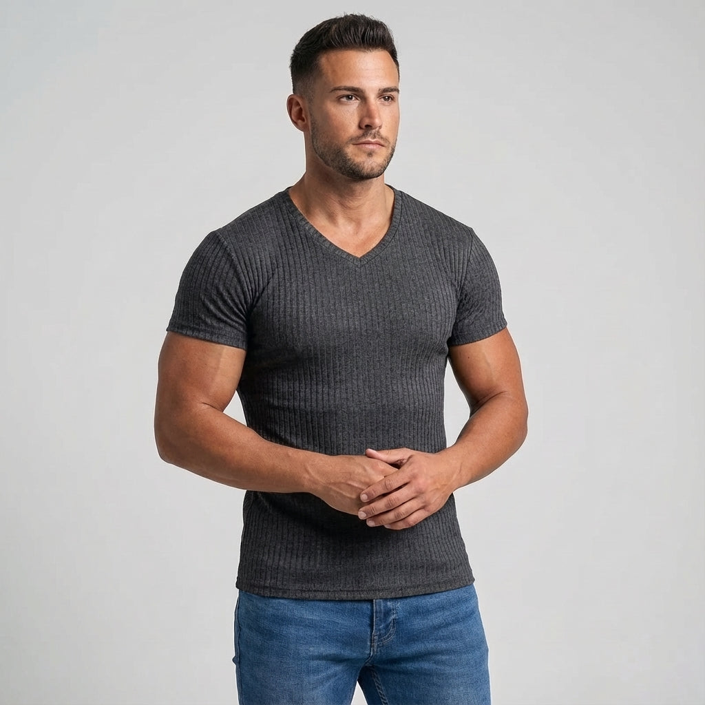 Men's Ross training top, v-neck breathable fabric for gym and active lifestyle
