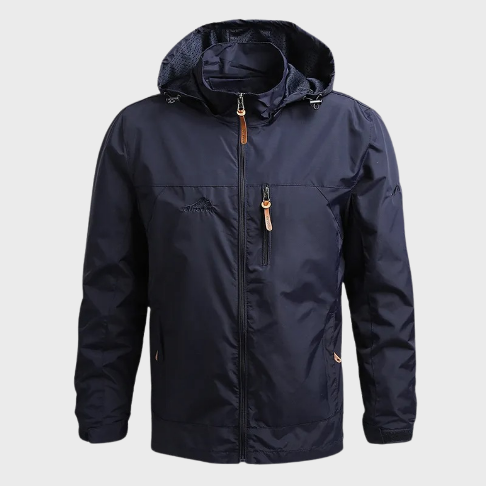 Luca men's full-zip lightweight polyester windbreaker, perfect outerwear for spring & autumn weather.
