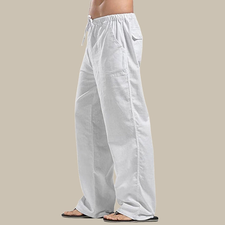 Lightweight men's summer trousers, relaxed fit design ensures comfort for vacation and casual wear.