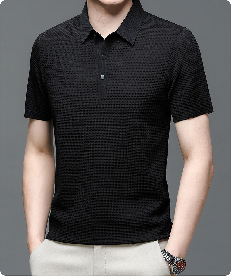 Matteo men's polo paired with shorts, a perfect lightweight outfit for summer comfort and casual style.