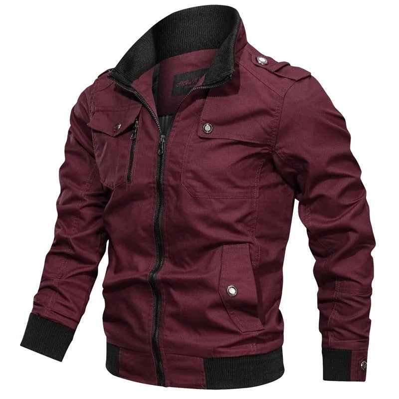 Lightweight men's spring/summer jacket with a modern motorcycle look. Ideal casual outerwear for everyday style.