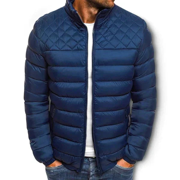 Close-up of a men's breathable summer jacket with a sporty fit and zip-up detail, Boaz