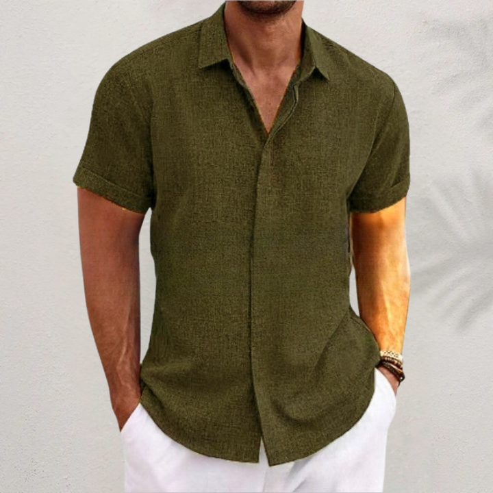 Men's warm weather shirt, designed for maximum breathability and casual holiday comfort.