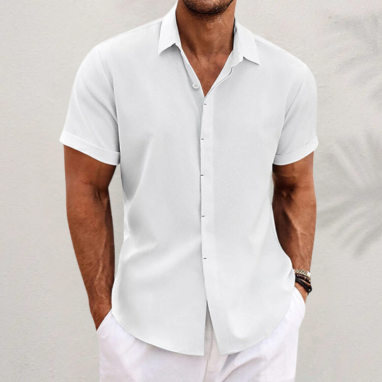Men's short-sleeve summer top, providing ultimate breathability for hot weather leisure.
