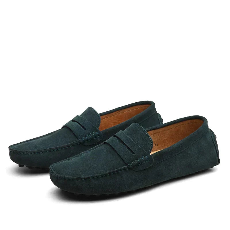 Lorenzo men's suede loafers, premium Italian footwear for effortless style, comfortable and easy to slip on.