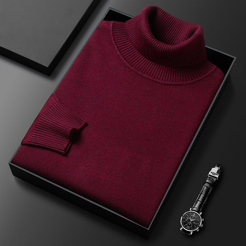 Men's luxurious cashmere blend turtleneck sweater, perfect for warm, stylish winter wear.