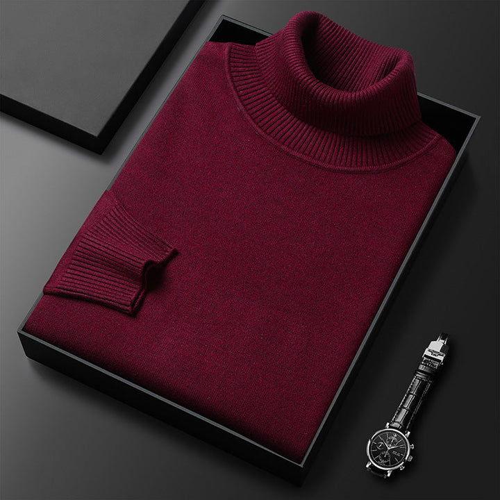 Men's luxurious cashmere blend turtleneck sweater, perfect for warm, stylish winter wear.