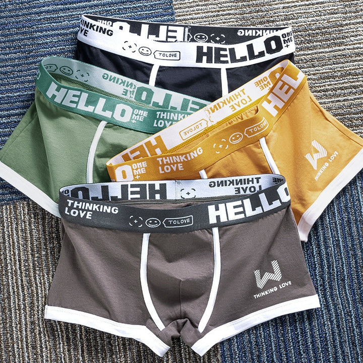 Men's 6-pack multi-color luxury boxer briefs. Breathable cotton stretch underwear designed for daily comfort.