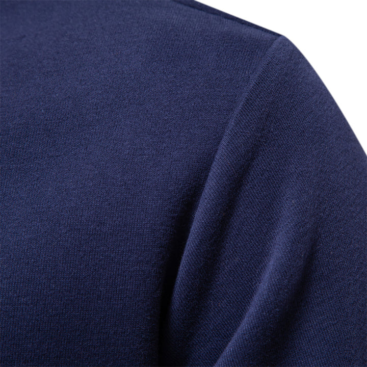 Versatile men's long-sleeve polo sweater, Oliver. Luxury knitwear for autumn & winter essential everyday elegance.