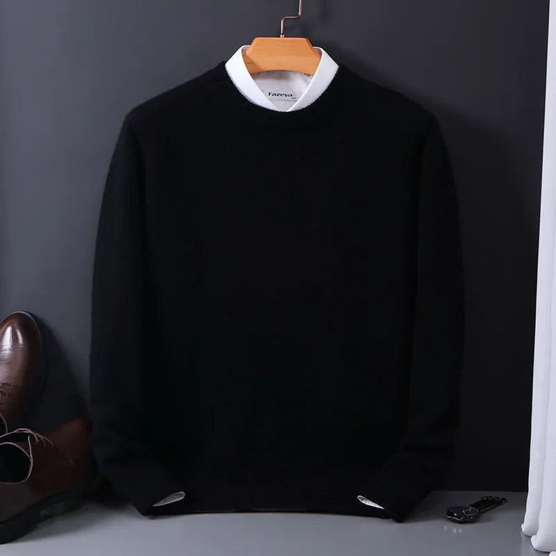 Men's luxury pullover sweater in a refined, classic style. Perfect for elegant fall & winter wear.