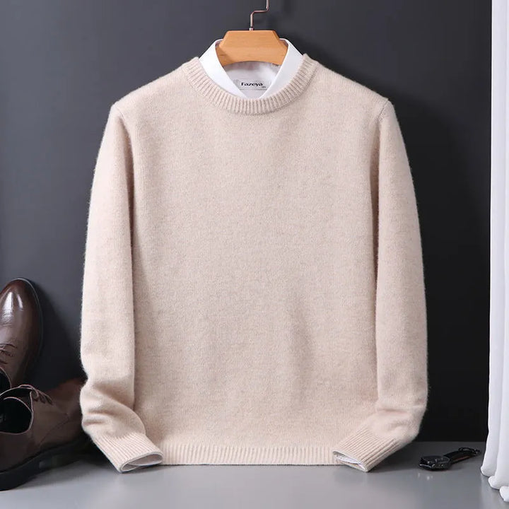Comfortable men's long sleeve pullover sweater for versatile, timeless fall and winter fashion.