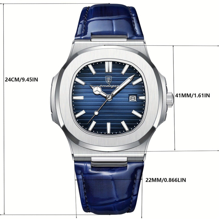 Luxury men's stainless steel sport watch, designed for durability and a modern, sleek appearance.
