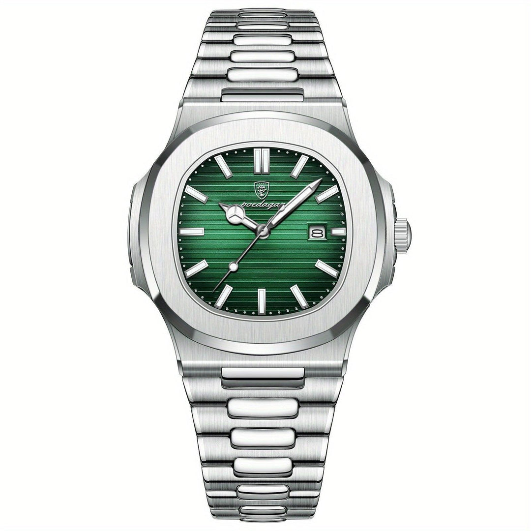 Refined men's stainless steel sport watch, offering a blend of luxury, durability, and modern design.