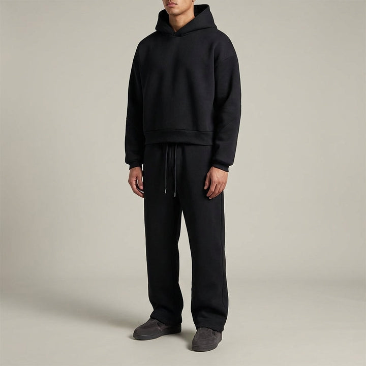 Men's leisure suit hoodie, oversized fit, in warm cotton blend, perfect for winter casual wear.