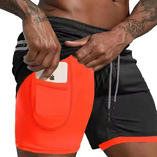 Front view of Milan men's performance running shorts, quick dry for active wear