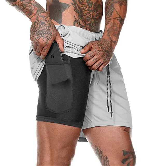 Versatile men's dual layer shorts, perfect for summer running and intense workouts