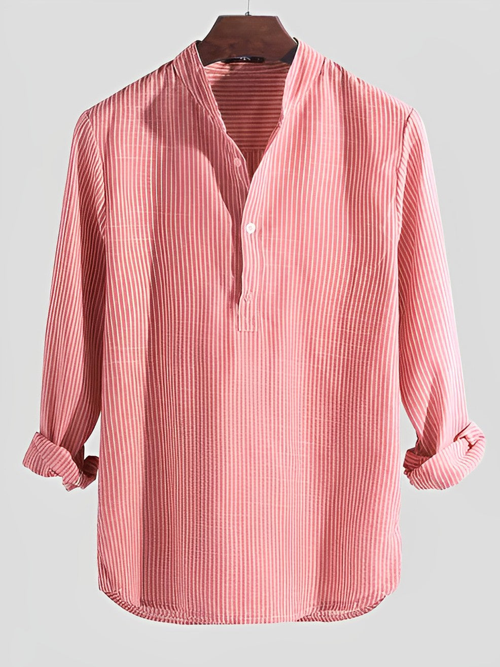 Stylish men's summer button-up shirt with modern cut, ideal for holidays