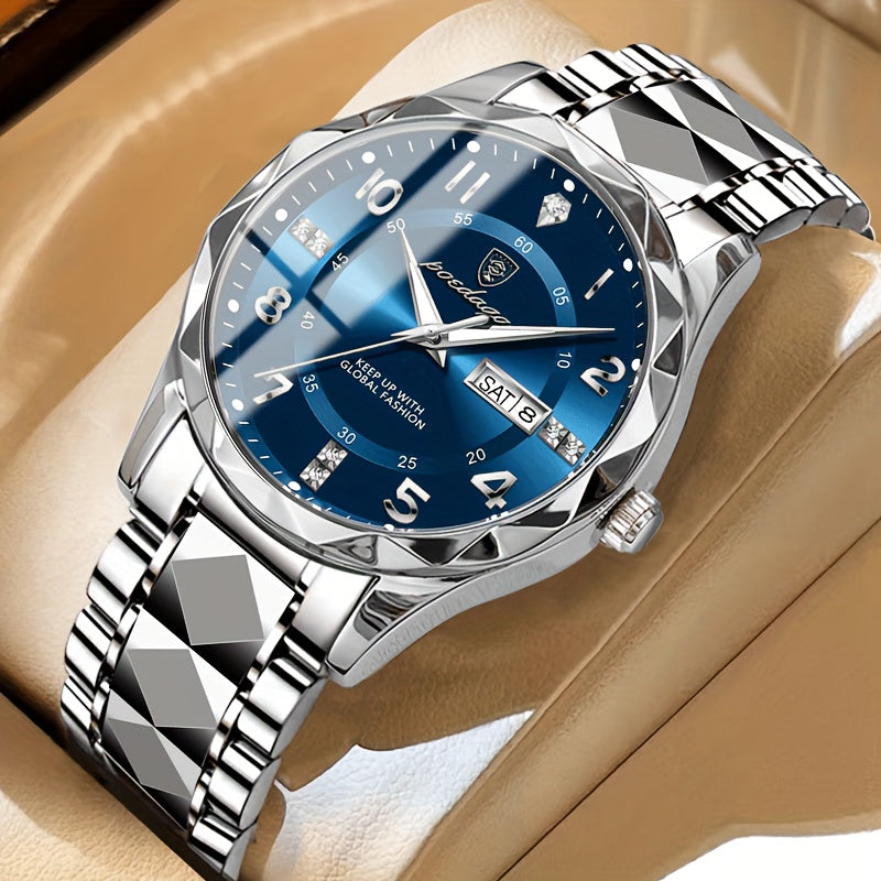 Rugged men's waterproof sports watch with dual display, perfect durable timepiece for active men.