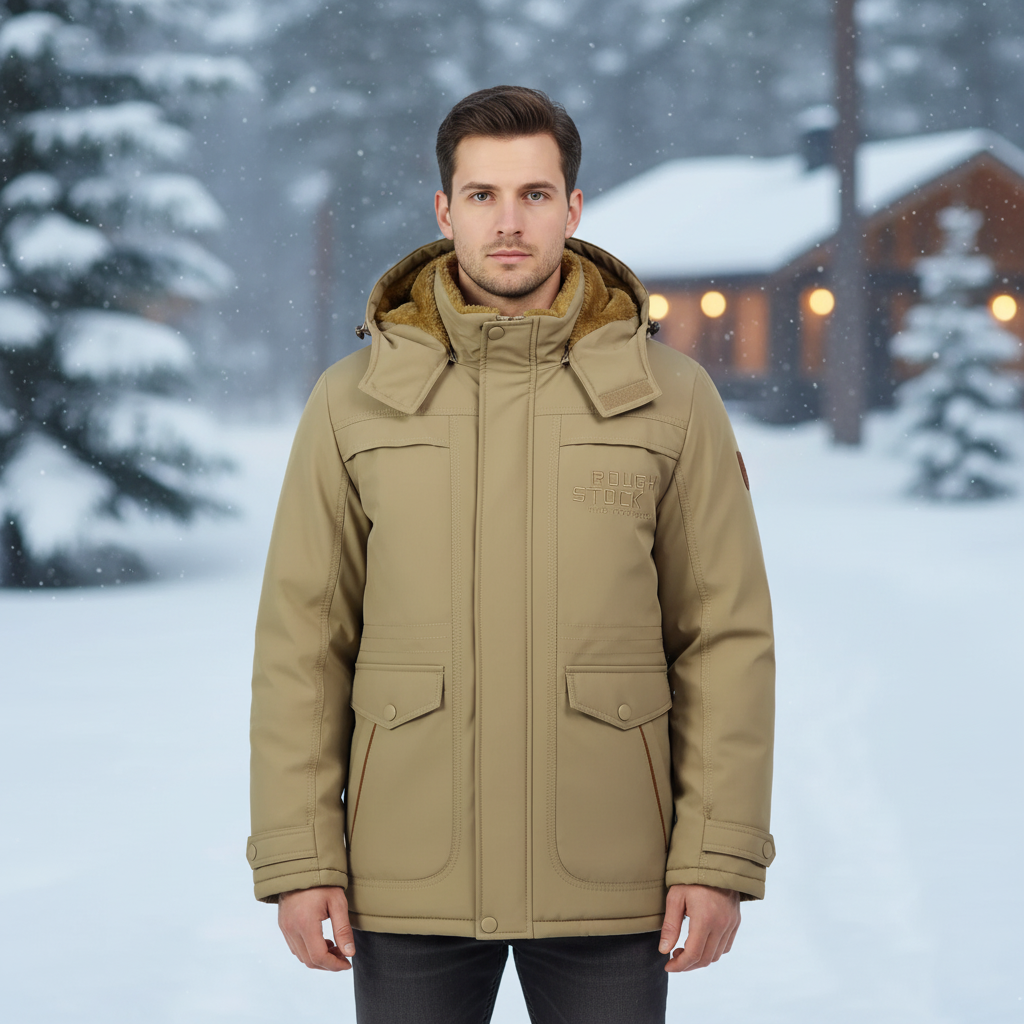 Men's Niklas padded winter jacket, hooded, water-repellent, for cold weather