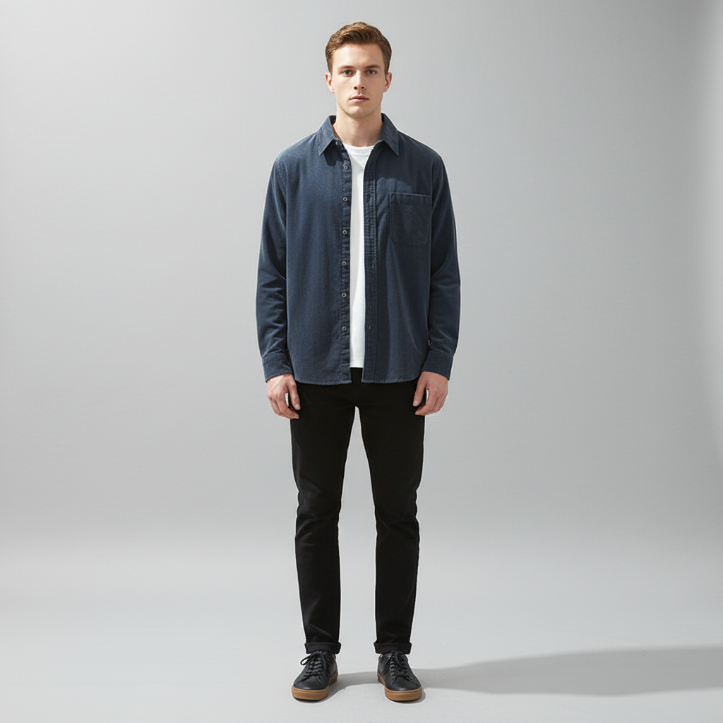 Noah brand men's corduroy shirt, long-sleeve, versatile casual style, rich texture