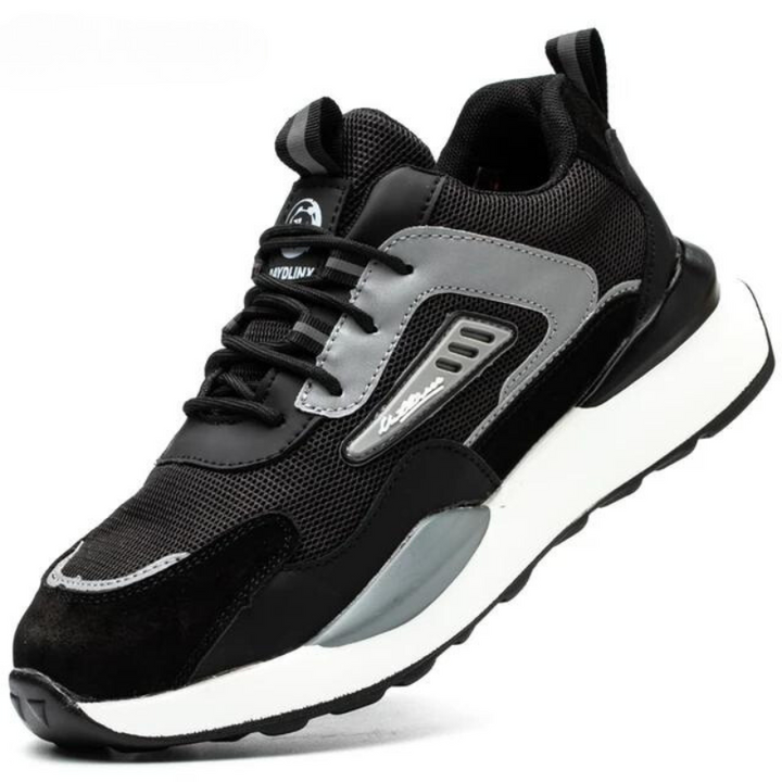 Nolan men's industrial safety shoes, featuring ultimate foot protection, steel toe cap, and lightweight design.