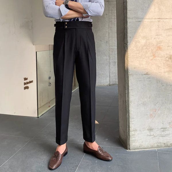 Men's Oliver smart adjustable trousers in gray, perfect for versatile business casual or everyday comfort.