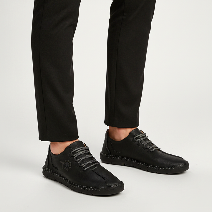 High-quality men's orthopedic leather comfort sneakers, blending style with essential foot health.