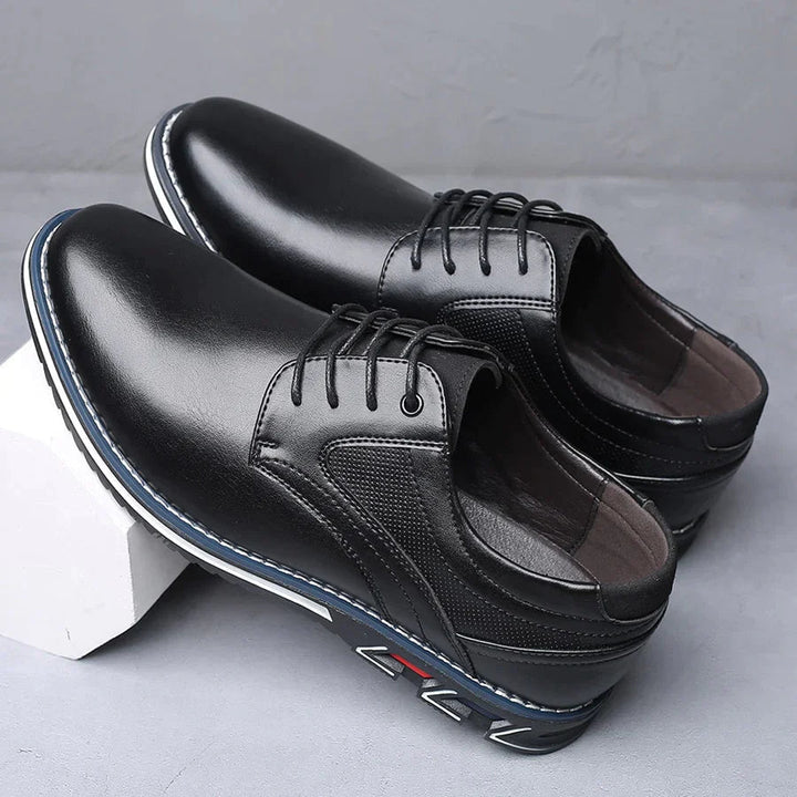 Stylish men's orthopedic lace-up leather dress shoes, offering comfort & support for office or casual wear.