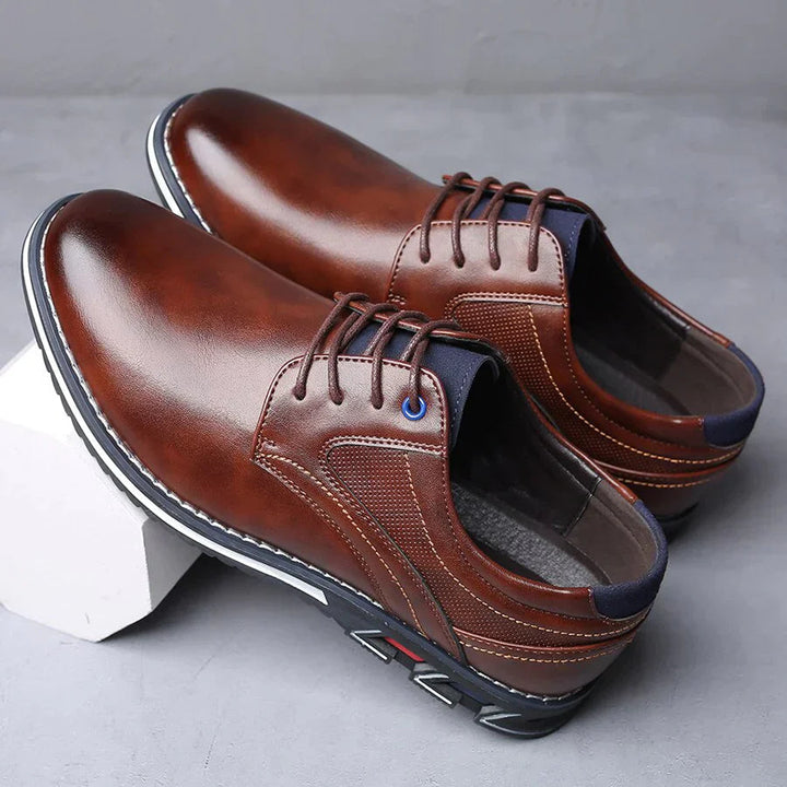 Finn orthopedic men's dress shoes in leather, combining sophisticated style with ultimate comfort & support for long days.
