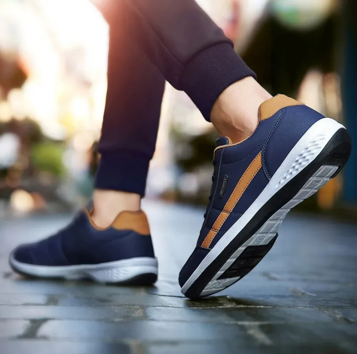 Durable all-weather men's orthopedic sneakers, offering support & comfort for active feet.